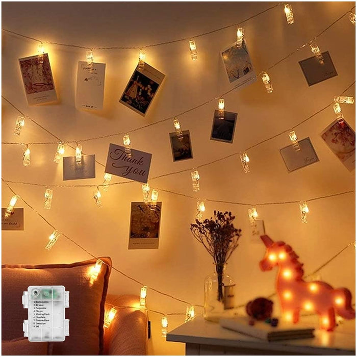 Led Photo Clips String Light - 30 Fairy Lights with Clips for Pictures —  CHIMIYA