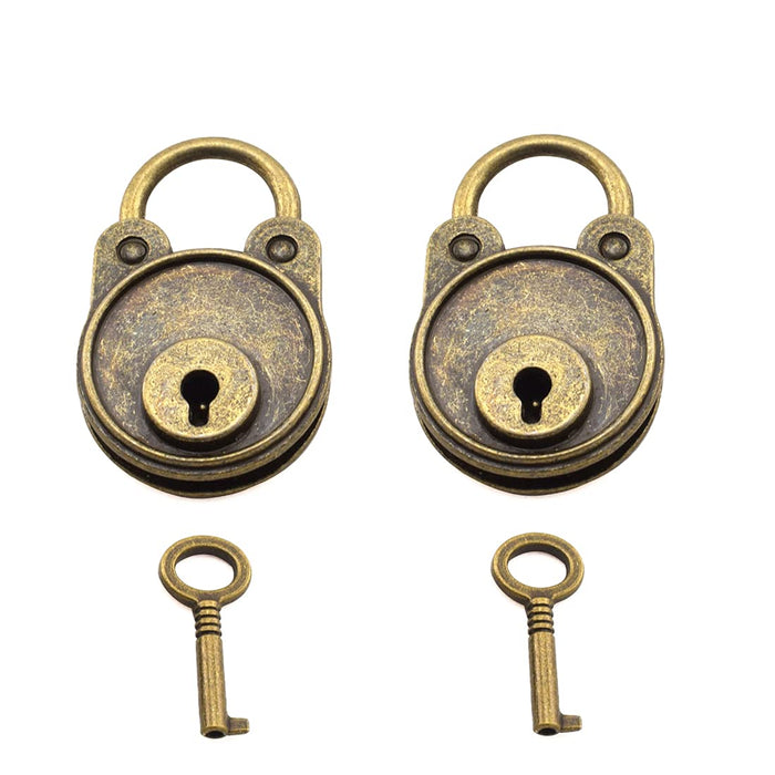 Hyamass 3pcs Vintage Antique Style Mini Archaize Padlocks Key Lock