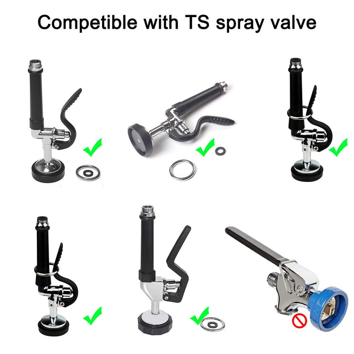 KWODE Pre-Rinse Spray Valve Repair Kit for All Commercial Sink Sprayer Spray Face Bumper and Screw Repair Part Black