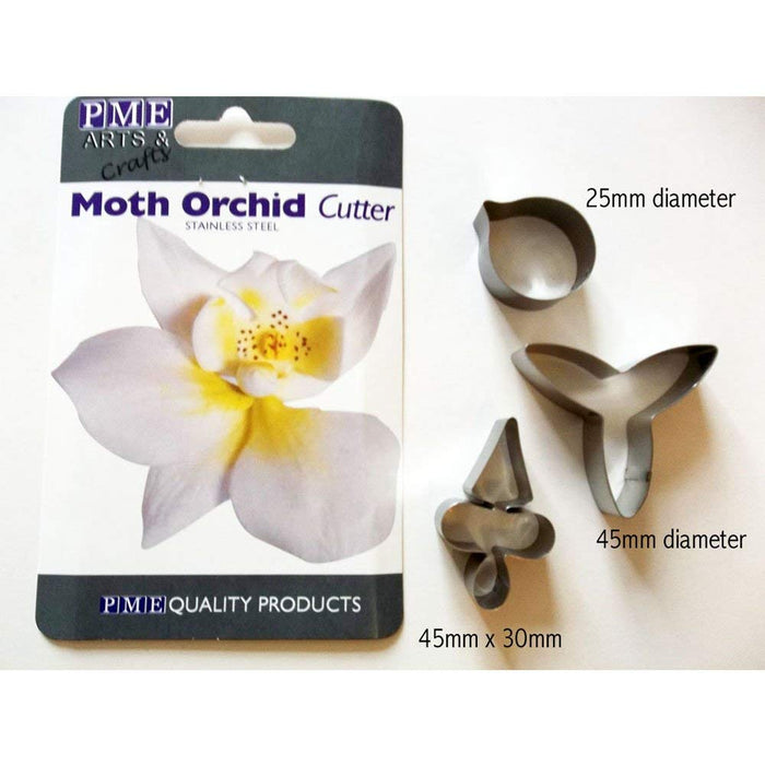 PME Stainless Steel Moth Orchid Petal Cutters, Set of 3, Standard, Silver