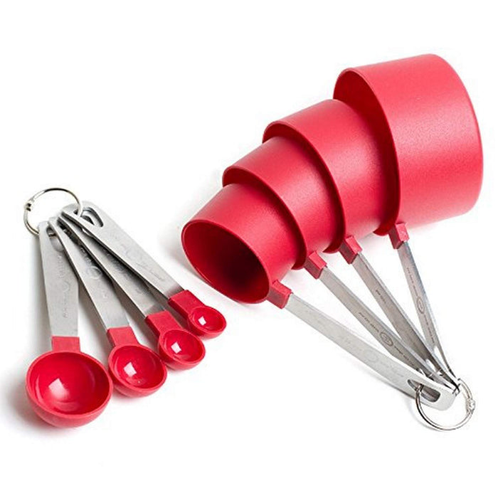 Cook's Corner 8PC Measuring Cups and Spoons Set, Red — CHIMIYA