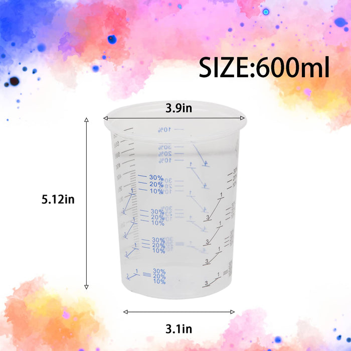Silicone Measuring Cups for Resin Supplies, Resin Cups Kit with 600ml &  100ml Resin Mixing Cups and Tools, Silicone Cups for Resin Molds, Epoxy  Resin