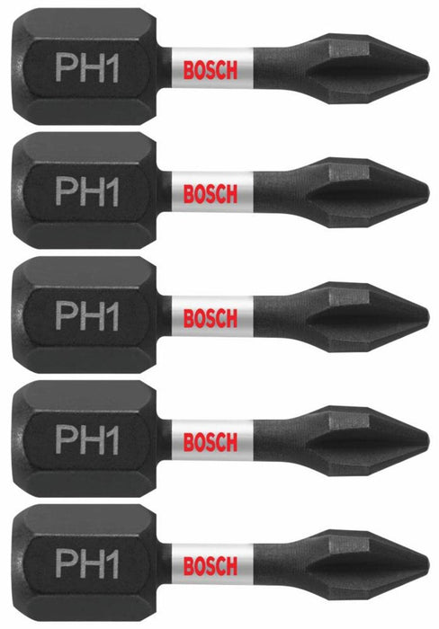 BOSCH ITPH1105 5-Pack 1 In. Phillips 1 Impact Tough Screwdriving Insert Bits