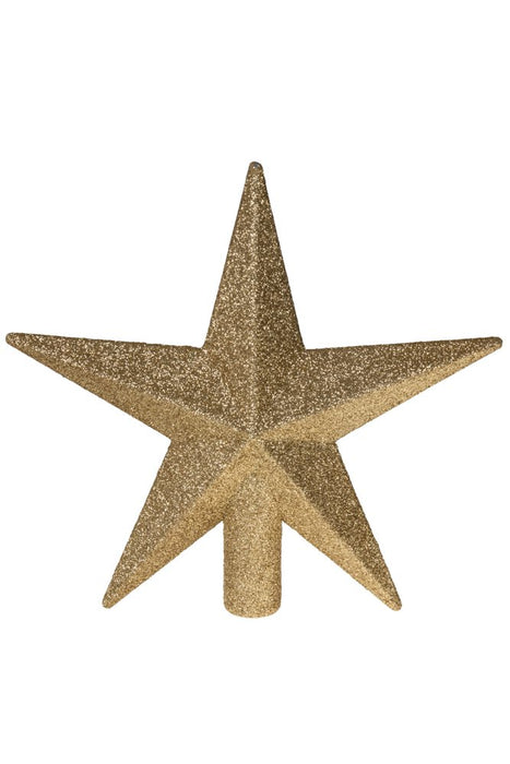 Clever Creations Christmas 8 Inch Tree Topper Glittered Star Decoration, Glitter Treetop Holiday Home Decor, Gold