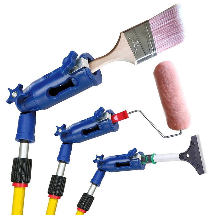Paint Contractor Life Multi-Angle Paint Brush Extender - Paint Edger Tool for Walls, High Ceilings, Trim and Corner Painting - Paint Roller Extension Pole Attachments for Cutting in Clean