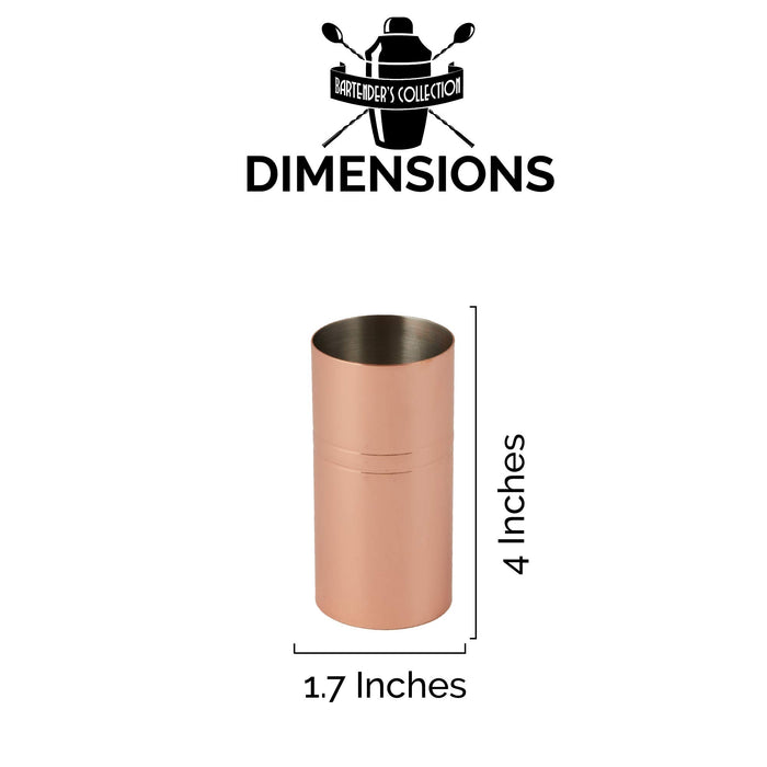 Copper Cocktail Jigger, Unique Bar Tool, 1.5oz and 0.5oz Double Sided, Professional and Home Use Bartenders Tool, Stainless Steel
