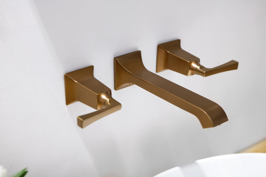 Kingston Brass KS3247BEX 8-Inch Center Wall Mount Bathroom Faucet, Brushed  Brass