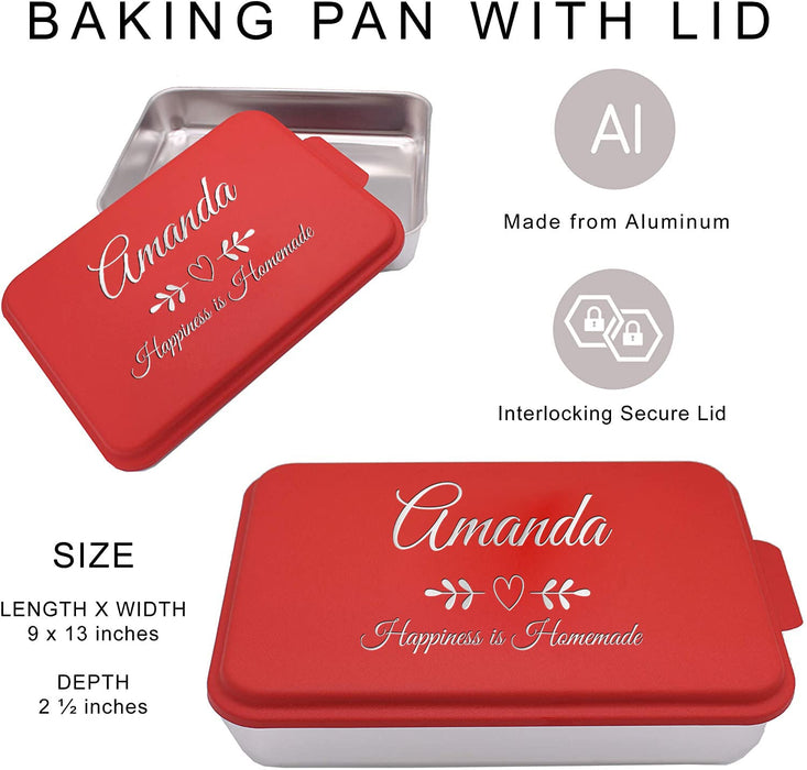 Customizable 9 x 13 Aluminum Cake Pan with Teal Lid | 9x13, PlaqueMaker