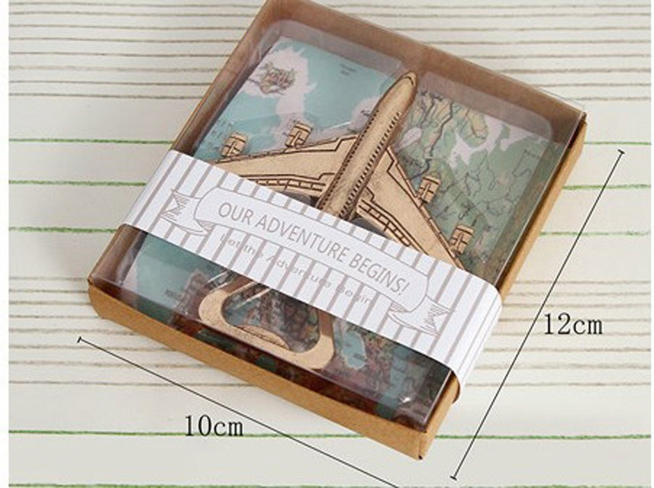 Youkwer 20 PCS Skeleton Airplane Bottle Opener with “OUR ADVENTURE BEGINS”Exquisite Packaging for Wedding Party Favors
