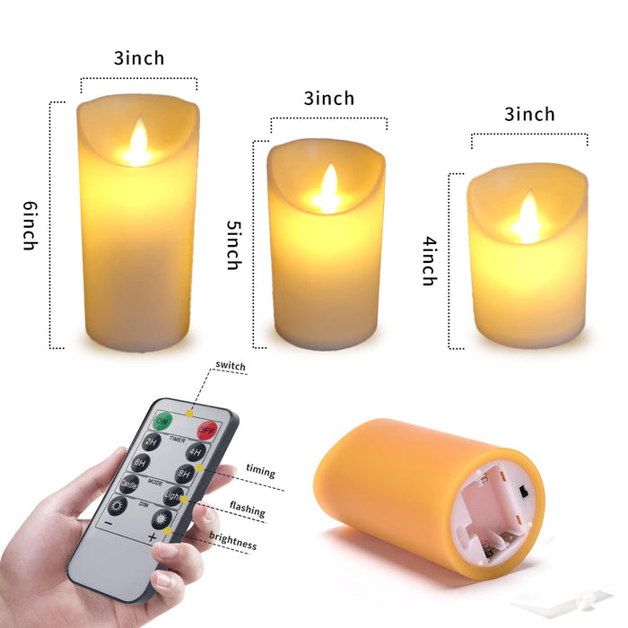 LED Indoor Battery Operated Swinging Flameless Candles Made With Real Wax 
