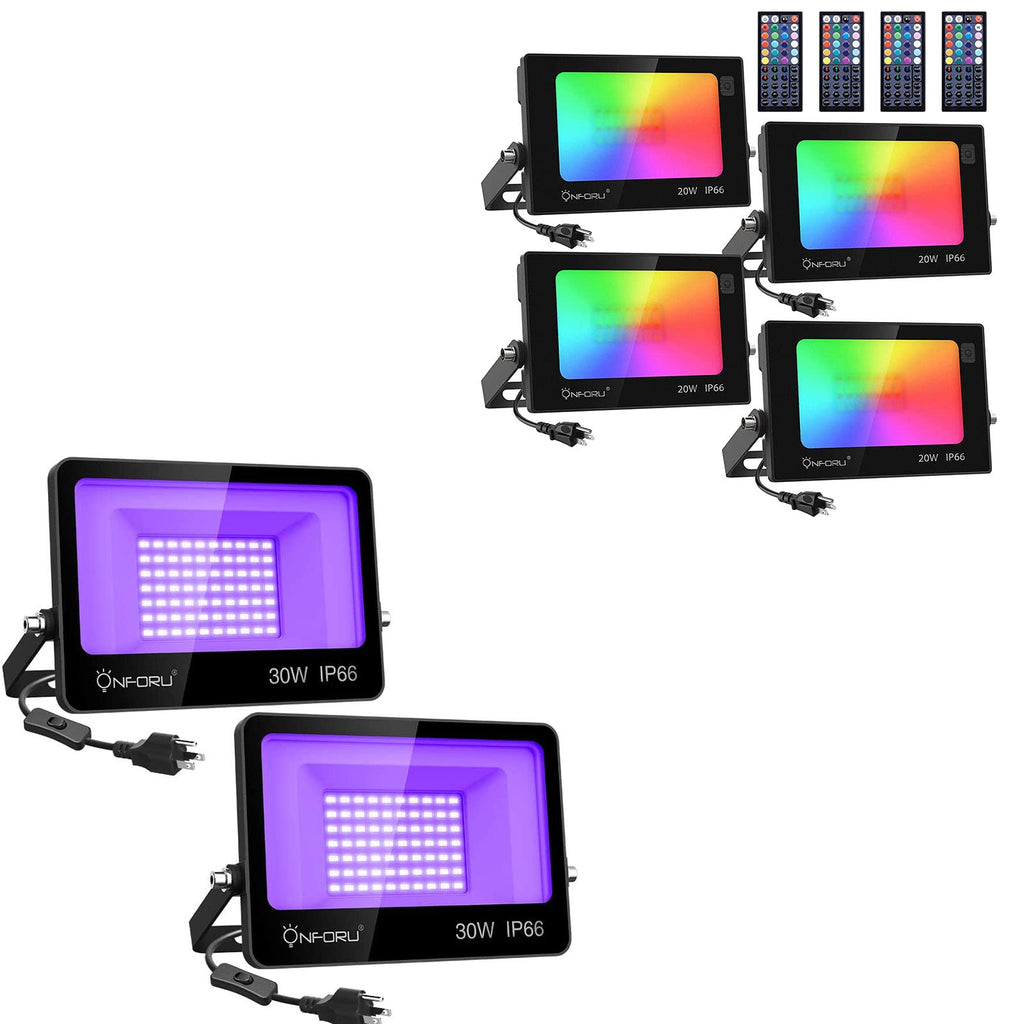 Onforu Pack RGB LED Flood Light 160W Equivalent and Pack 30W LED B —  CHIMIYA