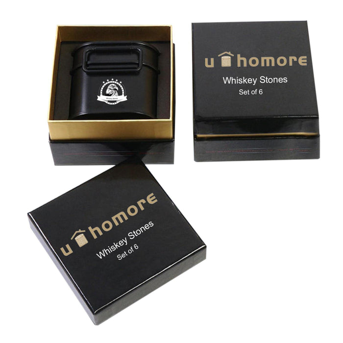 U+HOMORE Whiskey Stones Set of 6 Stainless Steel Ice Cubes,Christmas for Dad,Birthday s for Him,Cool Gadgets,s for Dad