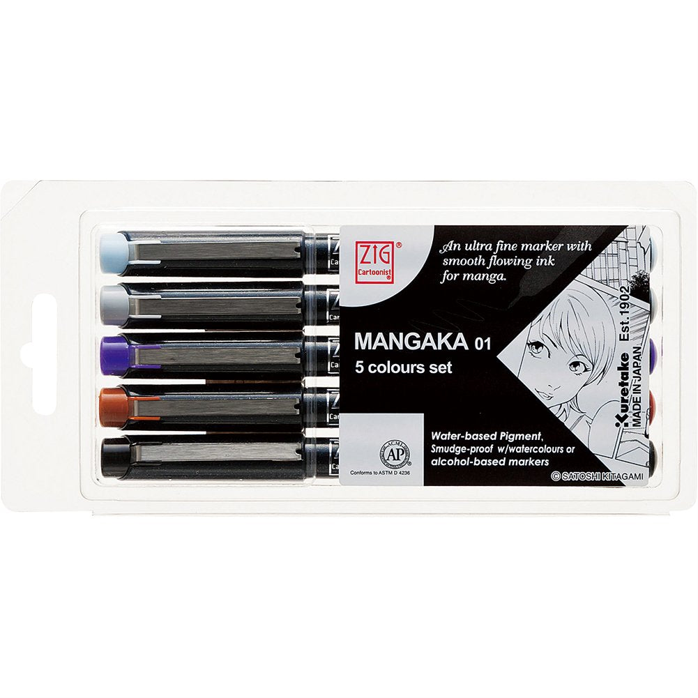  Kuretake Zig Calligraphy 2 Dual Tip Markers 24 Colors Set,  2mm, 3.5mm, Square Tips, AP-Certified, No Mess, Photo-Safe, Acid Free,  Lightfast, Odourless, Xylene Freeing, for Beginners, Made in Japan 