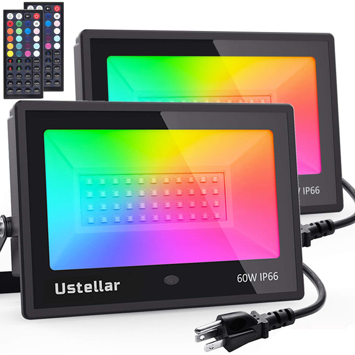 Ustellar Pack 60W RGB LED Flood Lights Outdoor Color Changing Floodl —  CHIMIYA