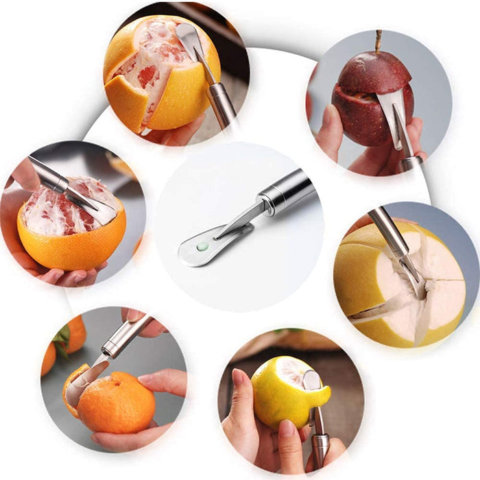 KITCHENDAO Citrus Lemon Peeler Zester Tool with Specially Designed Channel Knife to Save Effort, Ultra Sharp Lemon Rind Twist Peeler Tool Bar
