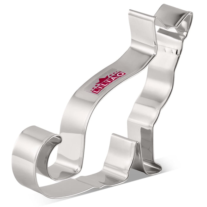 LILIAO Sitting Cat Cookie Cutter - 4.4 x 4.1 inches - Stainless Steel