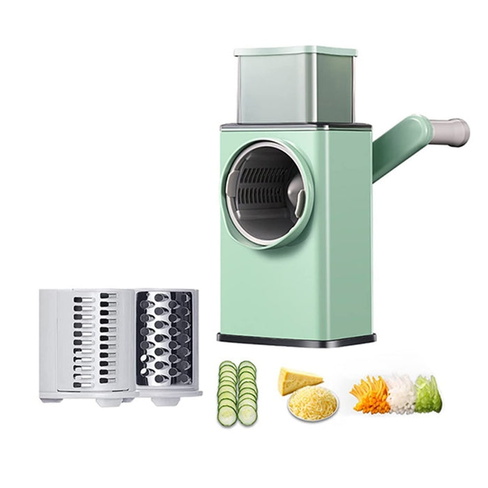 Rotary Cheese Grater With Handle - Vegetable Slicer Shredder Grater For  Kitchen 3 Interchangeable Blades With A Stainless Steel Peeler