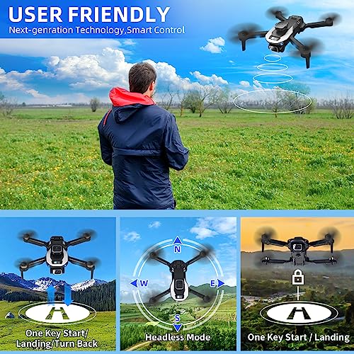Drone With Camera For S And Kids,8K Hd Fpv Camera Drone With Carrying Case,Foldable Drone Remote Control Toys With 2 Batteries