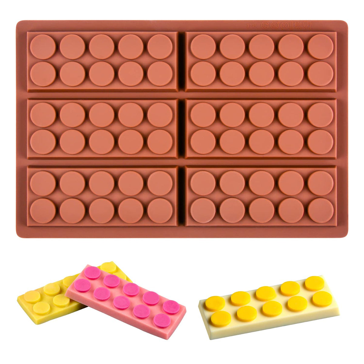 Fimary 2 Pcs Break Apart Candy Molds Silicone Shapes Mini Chocolate Bar  Silicone Molds Set, Small Molds for Wax Melts(A)