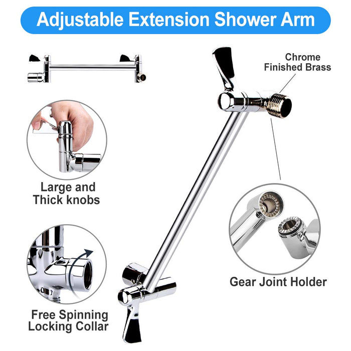 8'' High Pressure Rainfall Shower Head/Handheld Shower Combo with