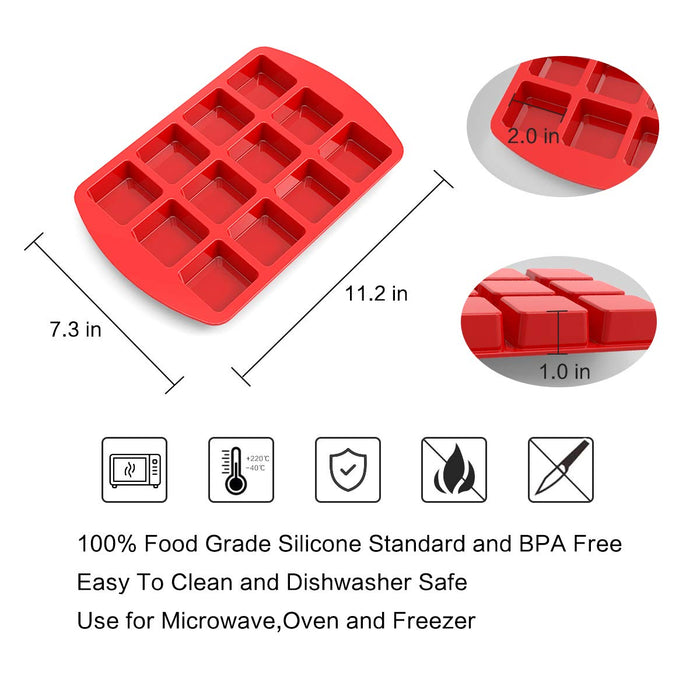 SILIVO Silicone Brownie Pan with Dividers - 2 Pack Non-Stick