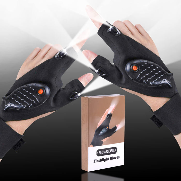 Jipaziy Rechargeable Flashlight Gloves Fathers s for Men,Handsfree Lig —  CHIMIYA