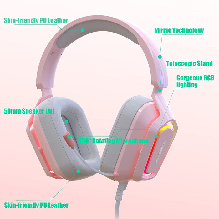 AX368 Gaming Headset with Noise Canceling Mic, Neon LED Light Effect, —  CHIMIYA