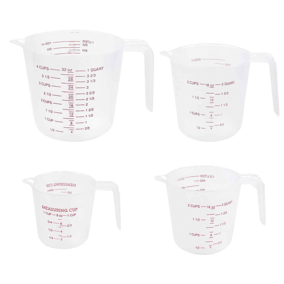  Holoras 1000ml Plastic Measuring Cup Clear Measuring Jug for Measure  Liquid and Baking Items, Kitchen Lab Use: Home & Kitchen