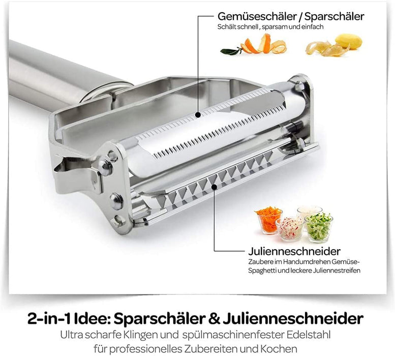 Julienne Peeler, Stainless Steel Multifunctional Peeler, Double-sided Blade  Vegetable Julienne Cutter