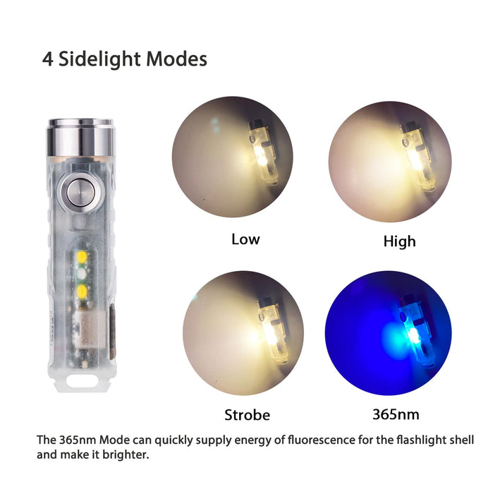 RovyVon Aurora A8 Keychain Flashlight with sidelights (4thd generation)