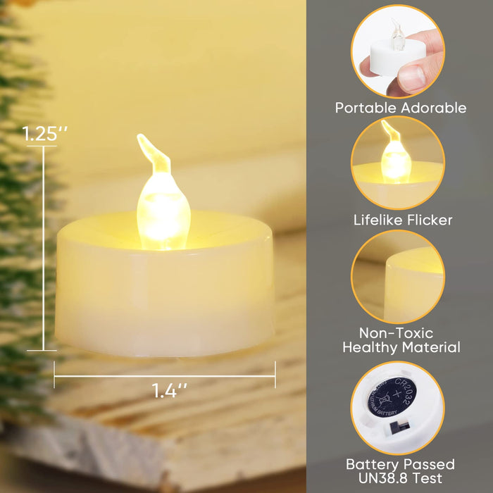 Homemory Realistic and Bright Flickering Bulb Battery Operated Flameless LED Tea
