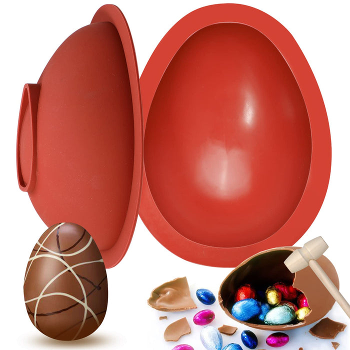 2PCS 3D Easter Egg Baking Mold 2 Sizes Easter Egg Silicone Mold