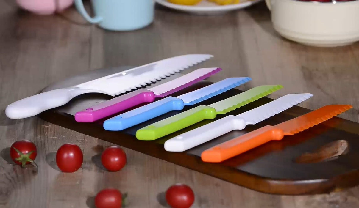 ONUPGO Kid Plastic Kitchen Knife Set, 4-Piece Plastic Knife Set