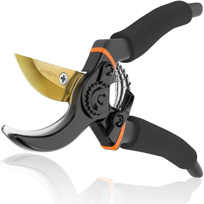 Premium Bypass Pruning Shears for your Garden - Heavy-Duty, Ultra Sharp Pruners w/ Soft Cushion Grip Handle Made with Japanese Grade High Carbon Steel - Perfectly Cutting Through Anything in Your Yard