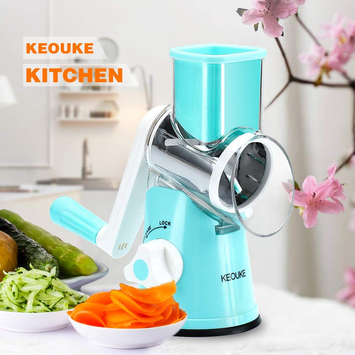 KEOUKE Rotary Cheese Grater Vegetable Cutter Stainless Steel 3