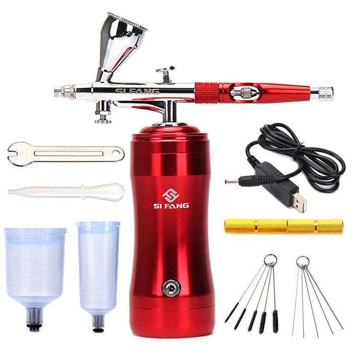 BAINUO Double Action Airbrush Kit with Compressor，Portable Mini