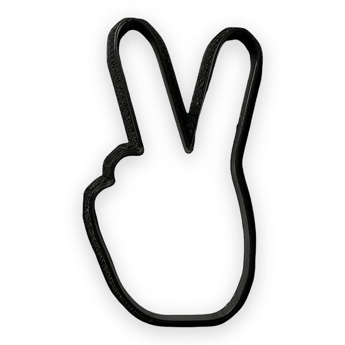 Peace Sign Fingers Cookie Cutter Polymer Clay Cutter with Easy to Push Design (4 inch)