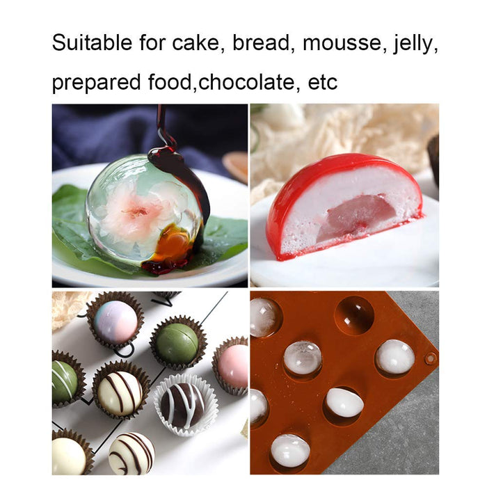 Chocolate Molds Silicone, Chocolate Molds with 6 Semi Sphere Jelly Holes, 2  Packs Hot Cocoa Bomb