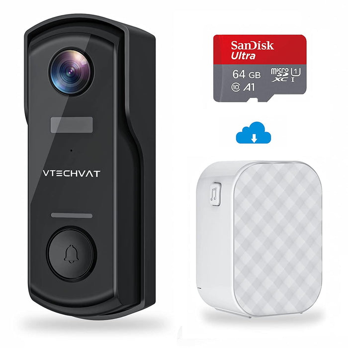 Video Doorbell Camera Wireless, Smart WiFi Door Bell Ringer