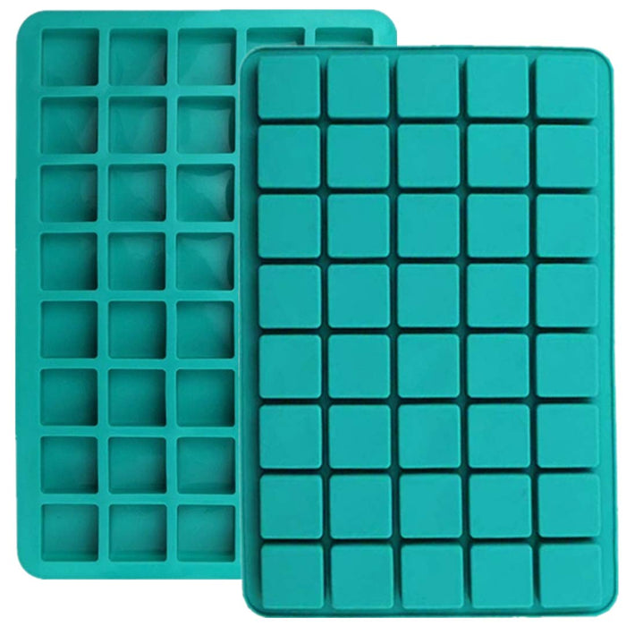 JOERSH 2 Pack 40-Cavity Square Caramel Candy Silicone Molds, Chocolate Truffles Hard Candy Mold for Fat Bombs, Pralines, Whiskey Ice Cube Tray, Bite-Size Brownie Pan