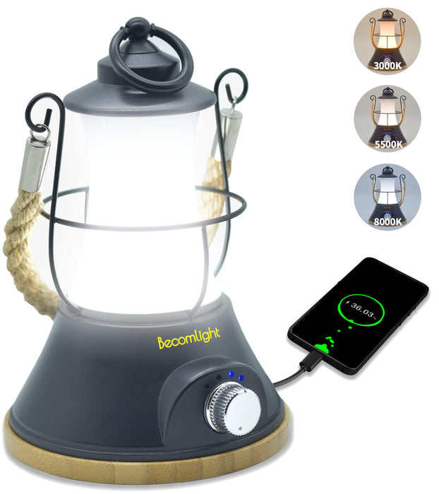 Portable Retro Camping Lamp, Camping Lantern Rechargeable