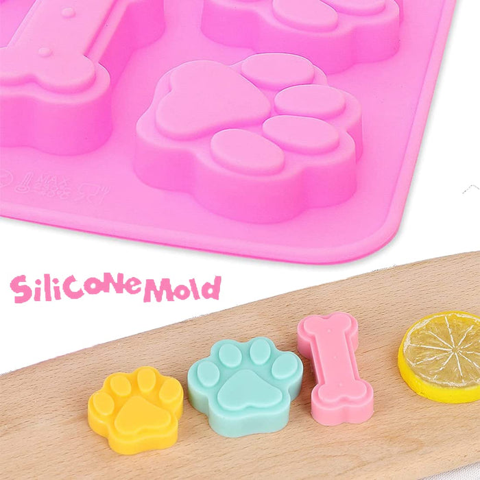 Food Grade Silicone Puppy Treat Molds, Shxmlf Dog Paw and Bone Mold,  Non-stick Ice Cube Mould, Jelly, Biscuits, Chocolate, Candy,Cake Baking  Mold