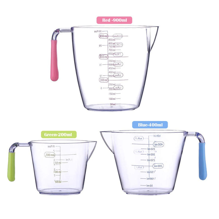 3 Pieces Angled Measuring Cups Plastic Liquid Measuring Cup Small
