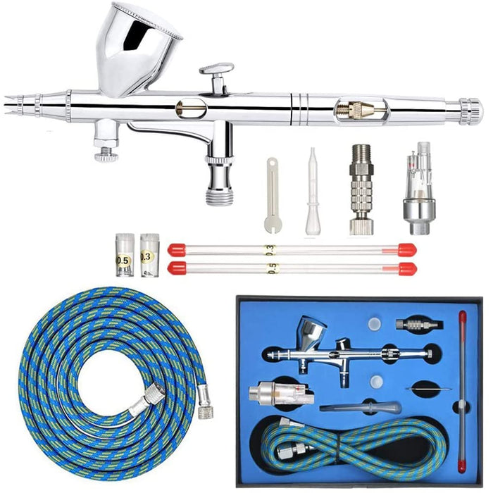 SAGUD Double Action Airbrush Kit Professional Air Brush with Hose