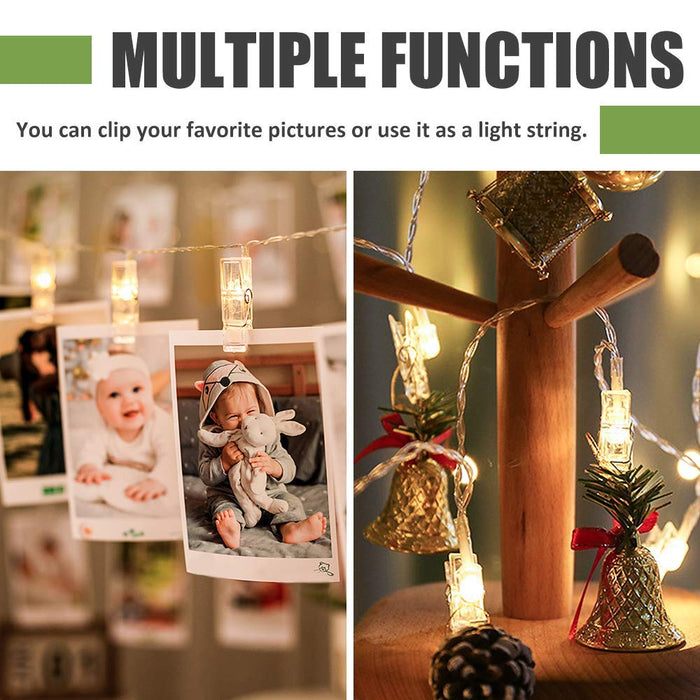 Mind-Glowing Photo Clip String Lights - Hanging Pictures Fairy Lights for Bedroom, Gifts for Teenage Girls 10-14 Year Old, Cu