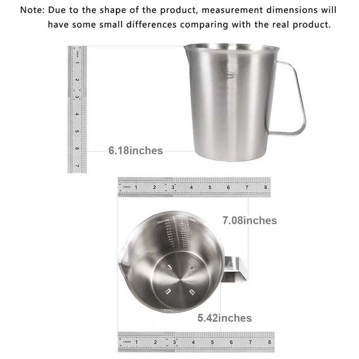 Cup, [Upgraded, 3 Measurement Scales, Including Cup Scale, ml Scale, Ounce scale], Newness Stainless Steel Measuring Cup with Marking with Handle