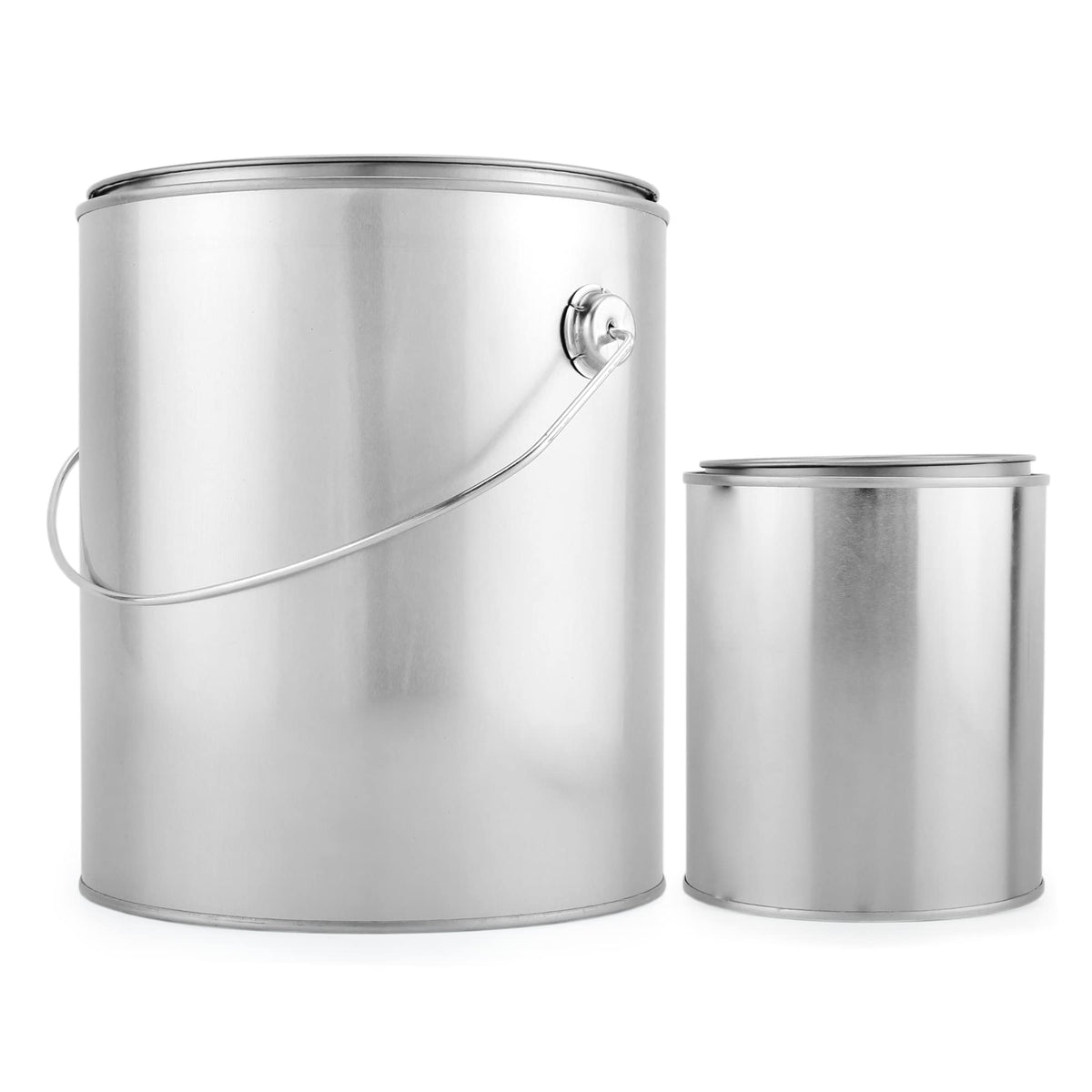 CSBD Empty Paint Can with Plastic Lid, Gallon and Quart Sizes