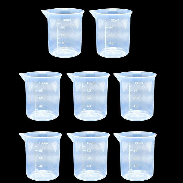 8 Pcs Epoxy Mixing Cups, 100ml/3.4oz Plastic Graduated Cup Clear