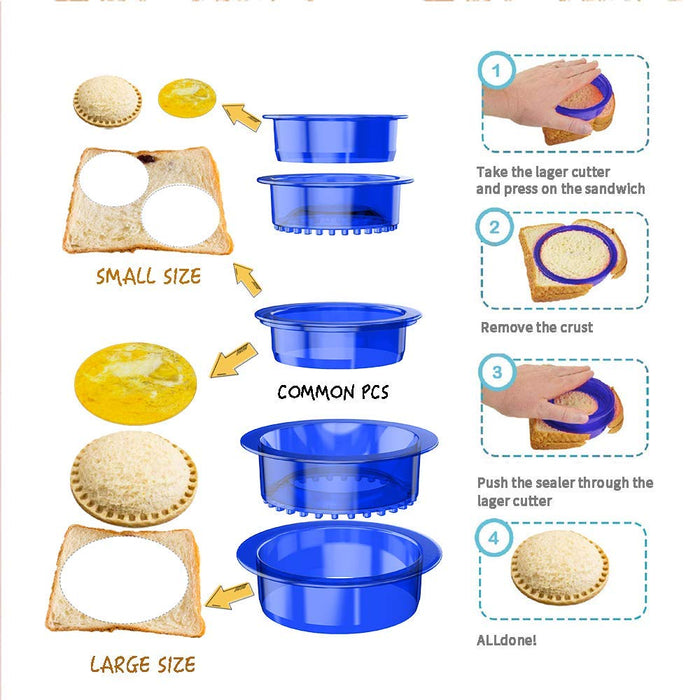 Tribe Glare 5 pcs of 2 sets Bread Sandwich Maker mold-Uncrustables Sandwich Cutter for Kids - Sandwich Cutter Sealer and DIY cook