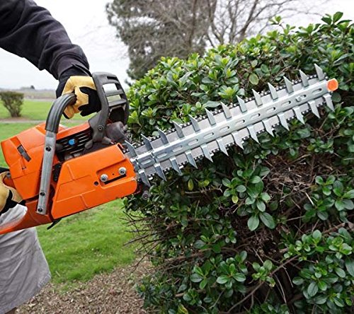 14” Clip N Trim Hedge Trimmer Attachment - Zinc Plated, Stainless Steel, Lightweight Garden Trimmer Tool Accessories - Chainsaw Supplies for Hedges, Weeds, Shrubs, Grass & Bushes Trimming